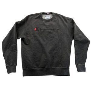 Champion Mens Sweatshirt Medium Gray Crewneck Pullover Classic Casual Travel
